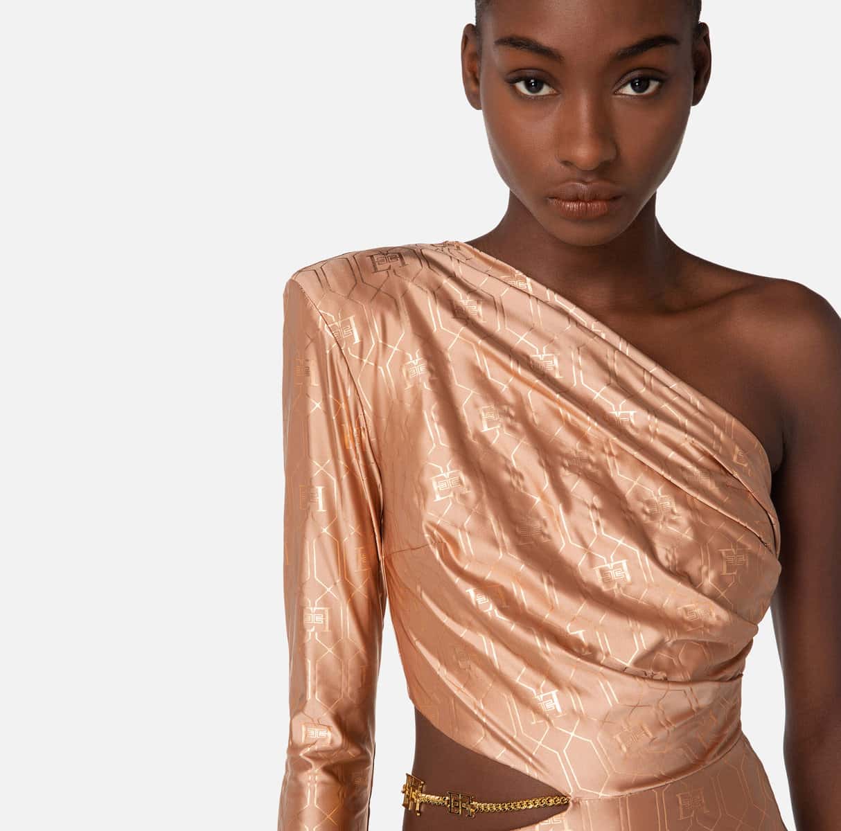 Asymmetric Lycra mini-dress - Image 3